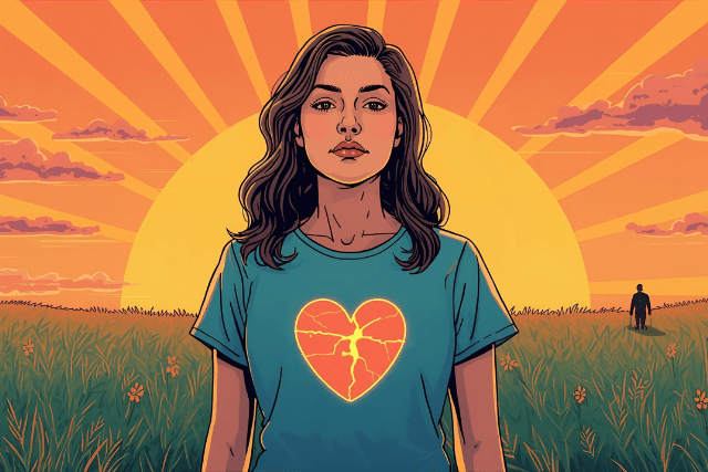 A person standing in front of a cityscape, looking out at the horizon with a sense of hope and freedom.