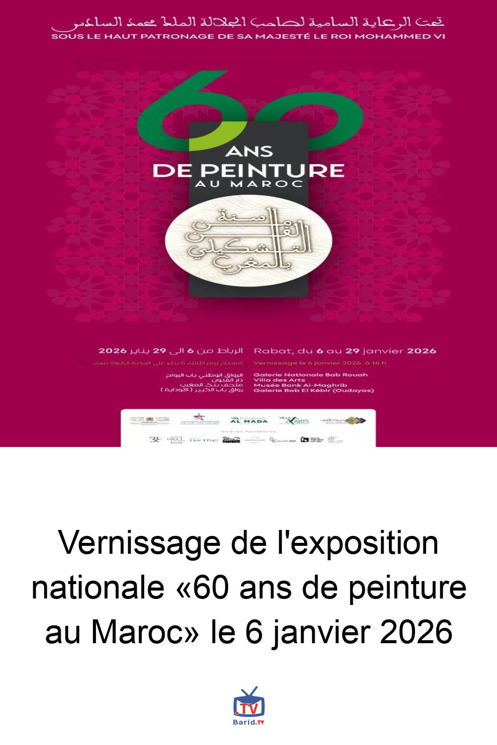 Vernissage de l'exposition nationale «60 ans de peinture au Maroc» le 6 janvier 2026 4 Pinterest Hidden