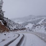 Pluies et neige dans les montagnes du Maroc.