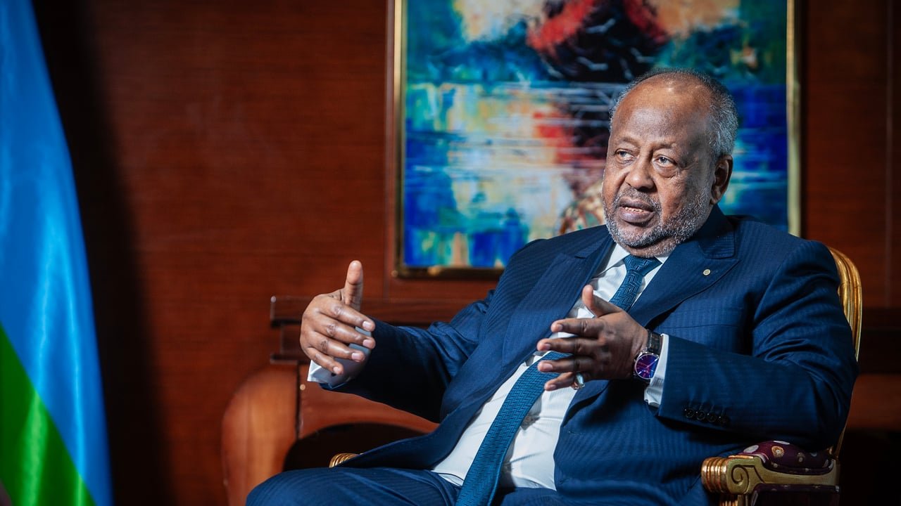 Le président djiboutien, Ismaïl Omar Guelleh, lors d'une interview en 2024.