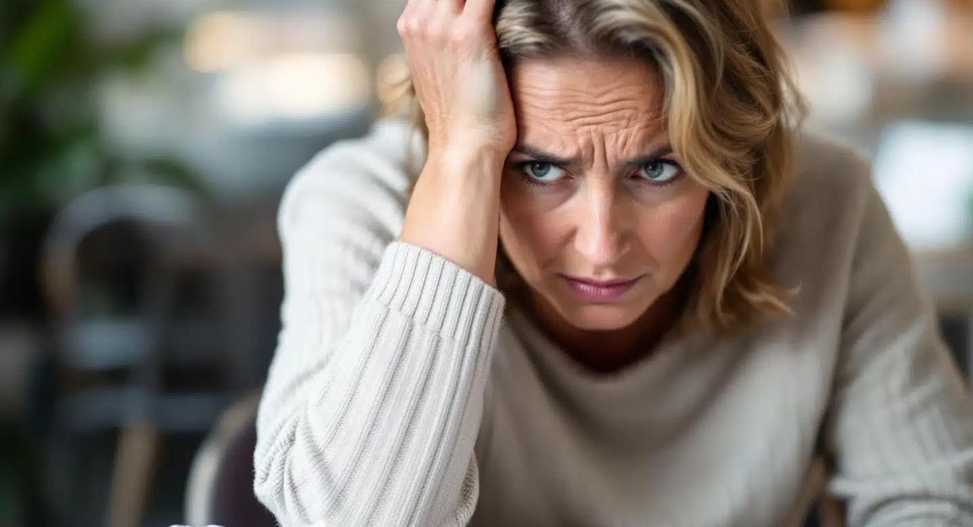 Un homme pensif regardant le paysage avec une expression de tristesse.