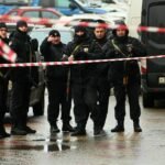 A photo of a Ukrainian drone in flight, with a Russian air defence system in the background.