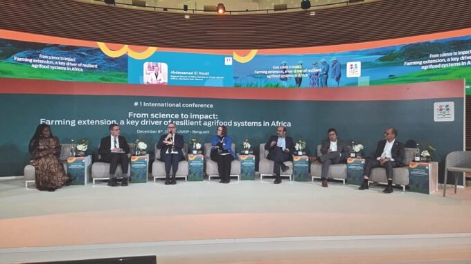 Une image de l'UM6P avec un titre "Sécurité alimentaire en Afrique"