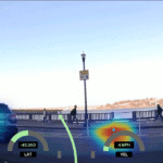 A photo of a self-driving car on the road.