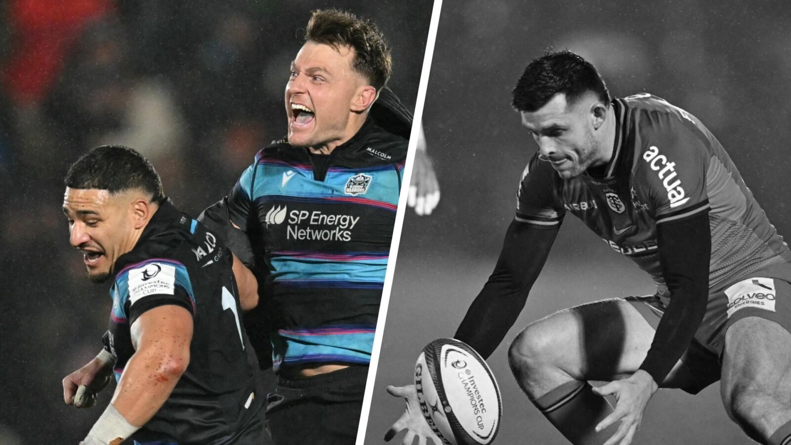 Les joueurs du Stade Toulousain en action face à Glasgow.