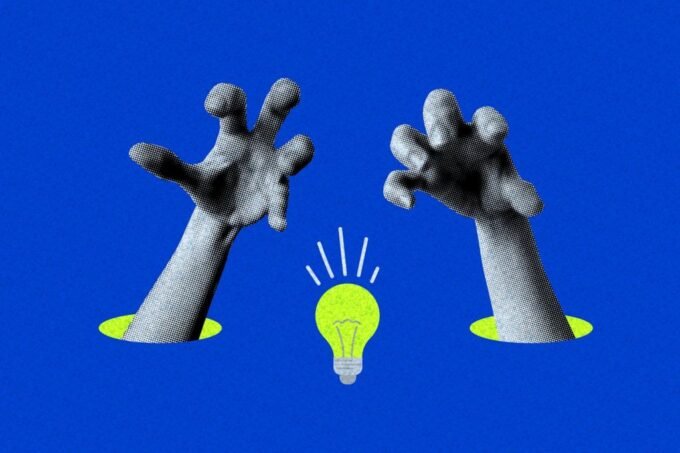 A digital shield protecting a startup logo from AI-powered copycats, symbolizing defensibility in the age of rapid replication.