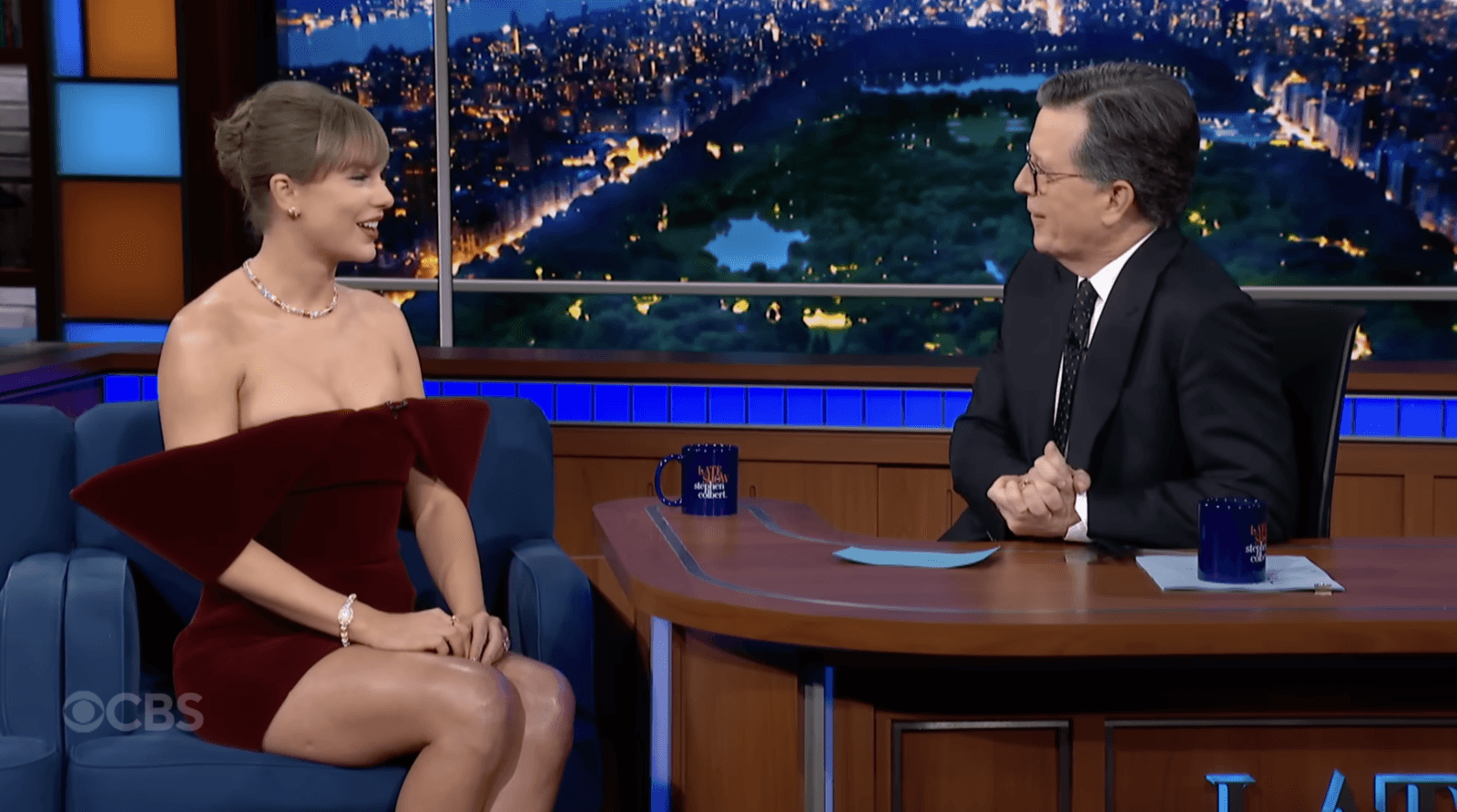 Stephen Colbert and Taylor Swift on The Late Show