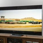 TCL QM9K TV with sleek pedestal design