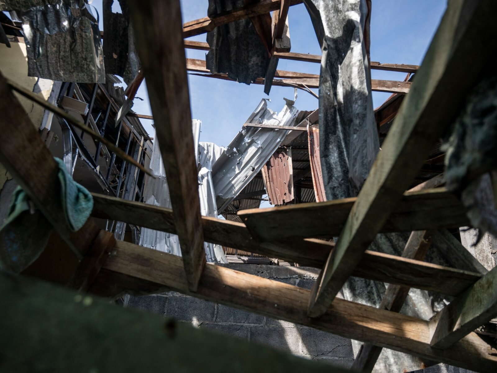 A view of a house in Surin, Thailand, that was damaged by shelling, on December 19, 2025.