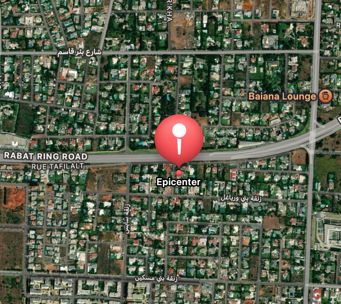 Un bâtiment à Rabat, avec un texte Alt "Tremblement de terre à Rabat"