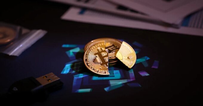 Illustration of a digital wallet being drained, with a Chrome browser icon and Trust Wallet logo in the background, symbolizing a cyberattack.