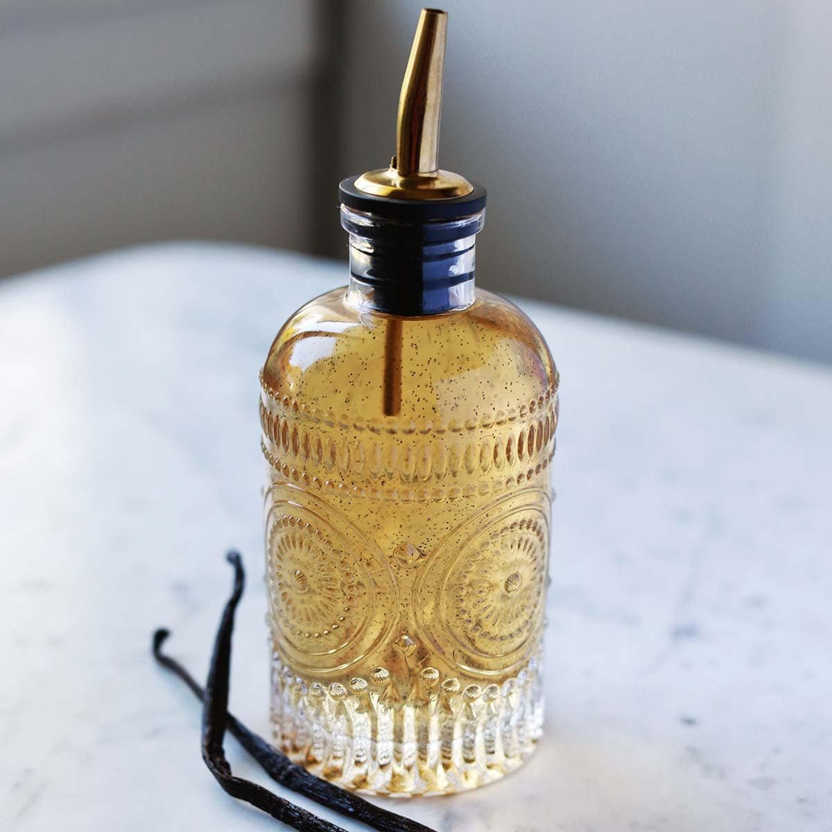 Vanilla Syrup in a Glass Jar