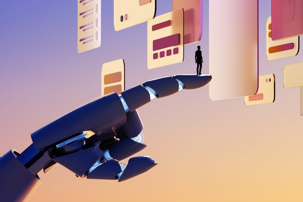 An abstract image representing Agentic AI, with interconnected nodes and autonomous decision-making symbols, highlighting its role in business transformation.