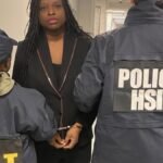 Digitally altered image of activist Nekima Levy Armstrong with AI-generated tears during her arrest.