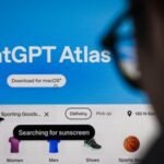 A stylized image depicting a web browser interface with AI elements, possibly showing a lock icon or a warning symbol, representing the security risks of AI browsers.