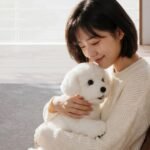 A robot resembling a Bichon Frisé dog, representing AI companion pets at CES 2026.