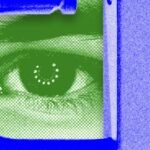 An abstract image depicting artificial intelligence and cybersecurity, perhaps with a glowing brain or circuit board overlaid with a lock icon.