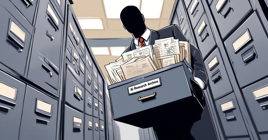 Illustration of a Google engineer in a courtroom, with AI code and Chinese flag motifs in the background, symbolizing trade secret theft and economic espionage.