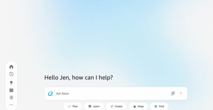 Screenshot of Amazon's Alexa Plus AI assistant web interface in early access