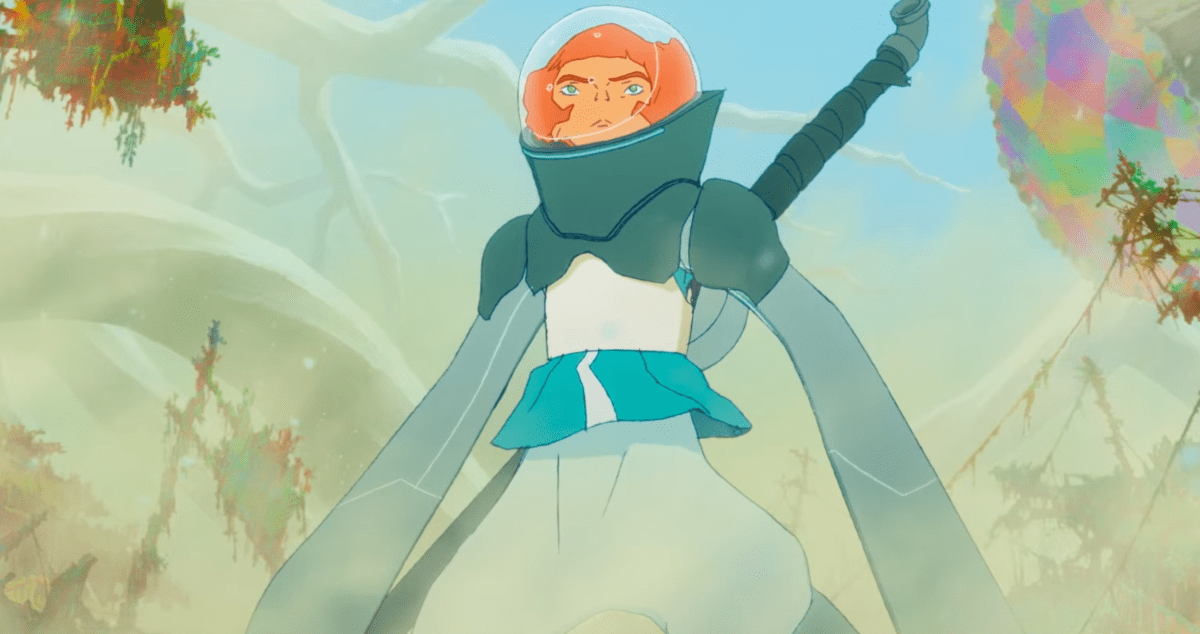 Promotional image for the animated film All You Need Is Kill, showcasing its vibrant and unique visual style.