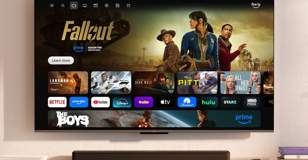 Screenshot of the new Amazon Fire TV OS sports tab displaying live game recommendations.