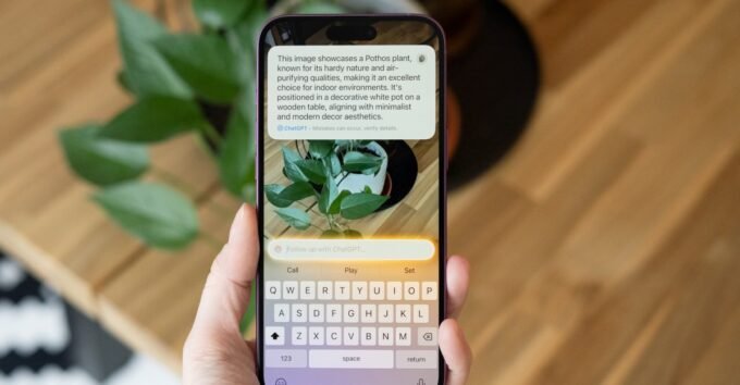 Apple logo with AI elements or Siri icon and Gemini logo