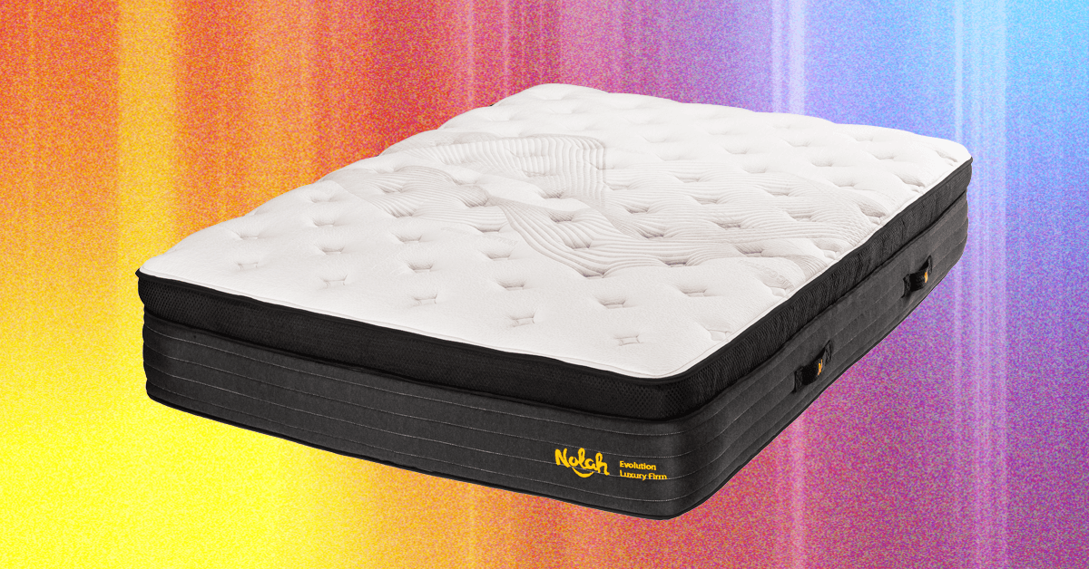 A side sleeper comfortably resting on a supportive Nolah Evolution mattress, highlighting proper spinal alignment and pressure relief.