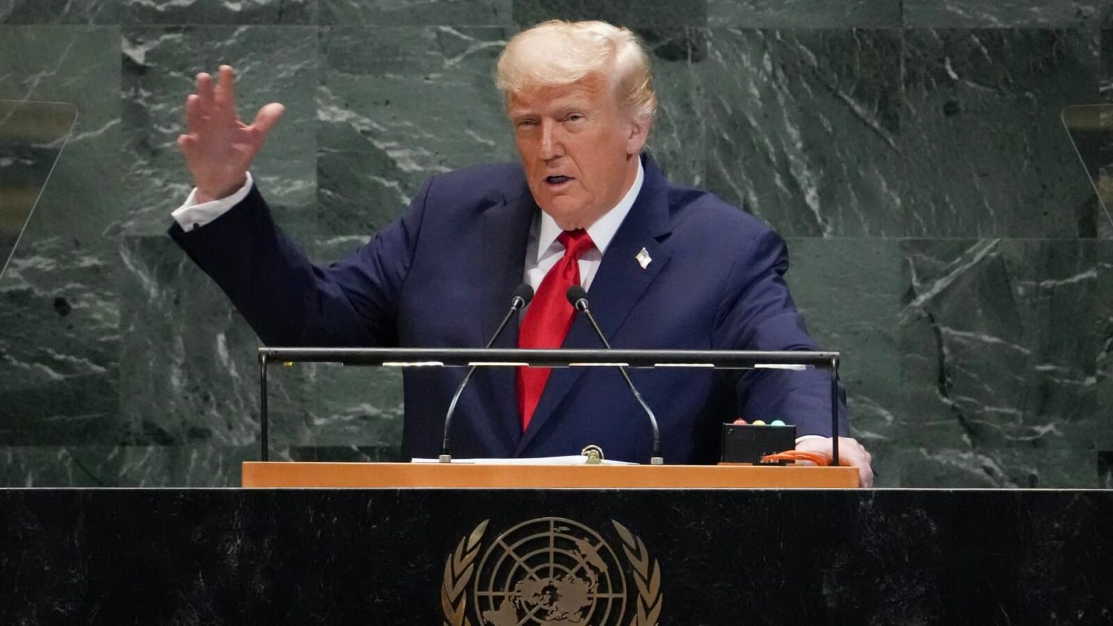Former US President Donald Trump addresses the United Nations General Assembly, discussing his proposed Board of Peace.