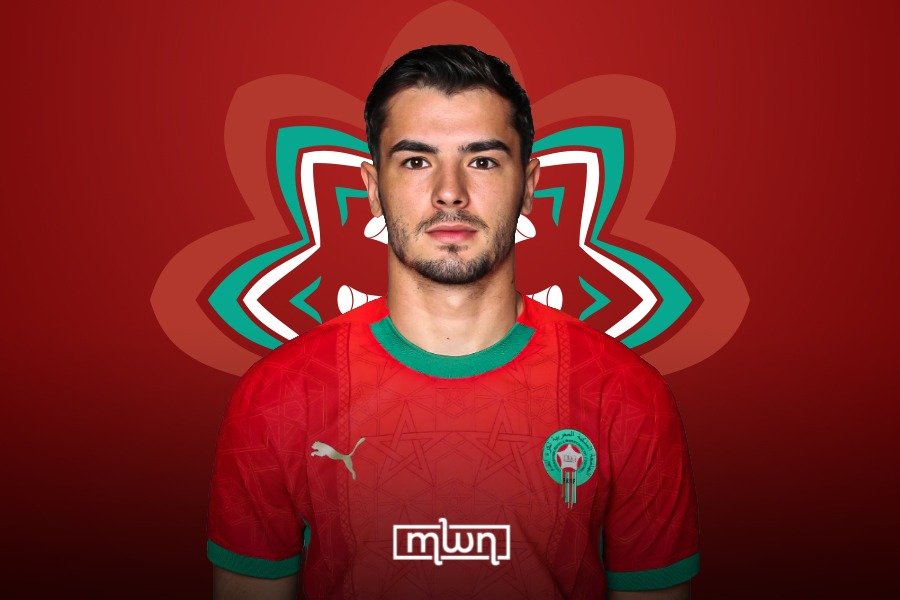 Brahim Diaz holding the AFCON 2025 Golden Boot trophy, celebrating his achievement.