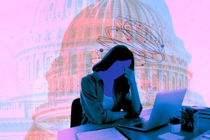 A business leader looking beyond a chaotic news feed to a clear, strategic horizon