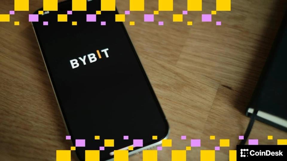Bybit's MyBank service logo with a digital banking interface and cryptocurrency symbols.