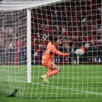 Yassine Bounou, gardien du Maroc, célébrant la victoire en demi-finale de la CAN 2025 contre le Nigéria.