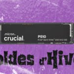 Un SSD NVMe Crucial P510 de 1 To, avec ses composants visibles, symbolisant la rapidité et la capacité de stockage.