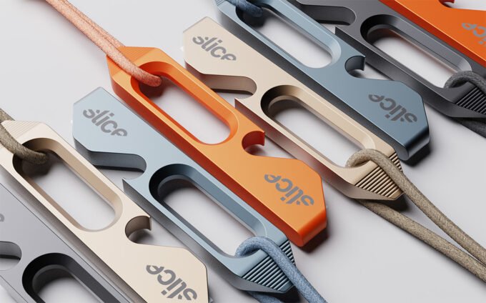 The 15 Collection by Herbst Produkt and Slice, showcasing the Spry multi-tool and Snapr carabiner with ceramic safety blades.