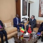 Aziz Akhannouch et Ousmane Sonko lors de la 15ème Grande Commission Mixte de Coopération à Rabat.