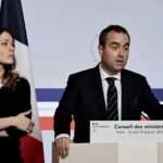 Sébastien Lecornu et Maud Bregeon à Matignon, Paris, le 19 janvier 2026, suite à l'annonce du recours au 49.3.