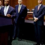 Washington's Crypto Conundrum: Bipartisan Bill Falters Amidst Political Storm 3 Republican Representatives and Senators with White House AI and Crypto czar David Sacks at a Capitol Hill news conference discussing cryptocurrency.