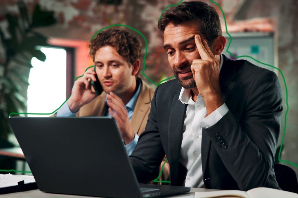 A vintage landline phone ringing loudly in a quiet office, symbolizing a critical customer service moment.