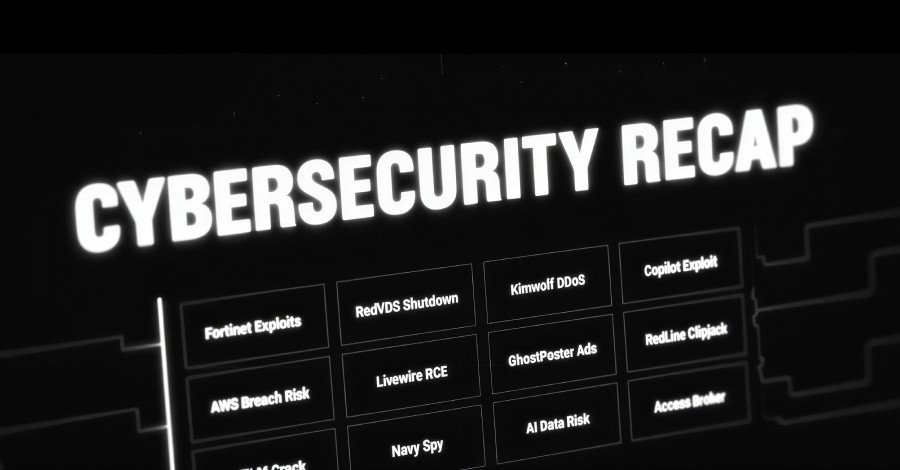 Cybersecurity's Shifting Sands: Fortinet Under Attack, VoidLink's Stealth, and the AI Deepfake Threat 3 A digital illustration depicting various cybersecurity threats like a firewall, malware code, and a network under attack, symbolizing the week's top cyber news.