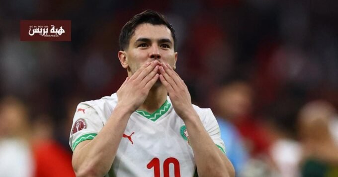 إبراهيم دياز يحتفل بهدف مع المنتخب المغربي في كأس أمم إفريقيا