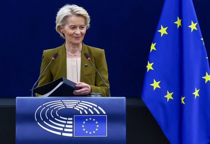 رئيسة المفوضية الأوروبية أورسولا فون دير لاين خلال إعلان الاتفاق التجاري مع الهند.