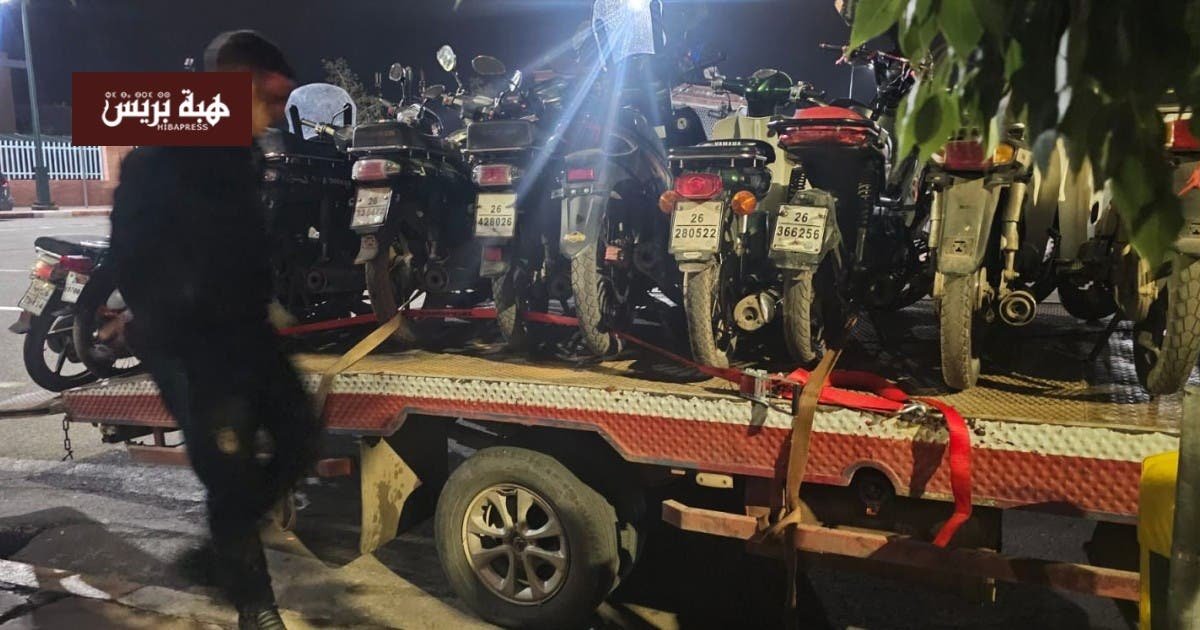 صورة لرجال الأمن خلال حملة أمنية في أحياء المحاميد بمراكش