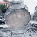 صورة تظهر كميات من المخدرات المضبوطة في السودان، مع خلفية توحي بالفوضى والصراع.