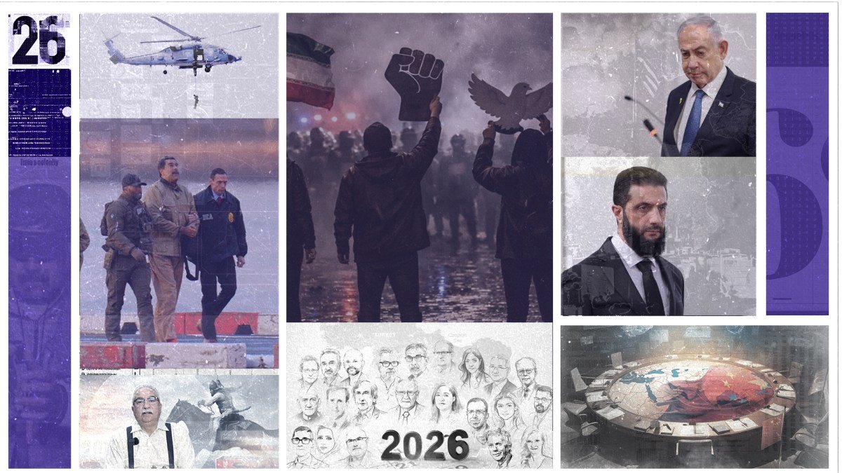 خريطة الشرق الأوسط تظهر التوترات الجيوسياسية وتنافس القوى الكبرى