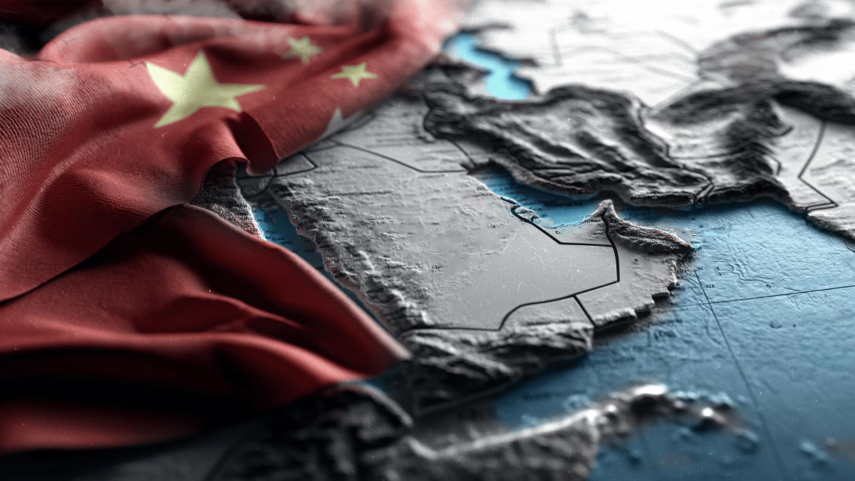 خريطة توضح انتشار معاهد كونفوشيوس أو مراكز النفوذ الثقافي الصيني في منطقة الشرق الأوسط وشمال أفريقيا.