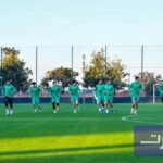 لاعبي المنتخب المغربي خلال حصة تدريبية استعدادًا لمواجهة نيجيريا في كأس أمم إفريقيا