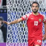 محمود المرضي يحتفل بهدفه في مرمى ماليزيا خلال كأس آسيا 2023