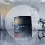 منشأة نفطية في فنزويلا مع أبراج حفر في الأفق، ترمز إلى احتياطيات النفط الكبيرة وتحديات الإنتاج.