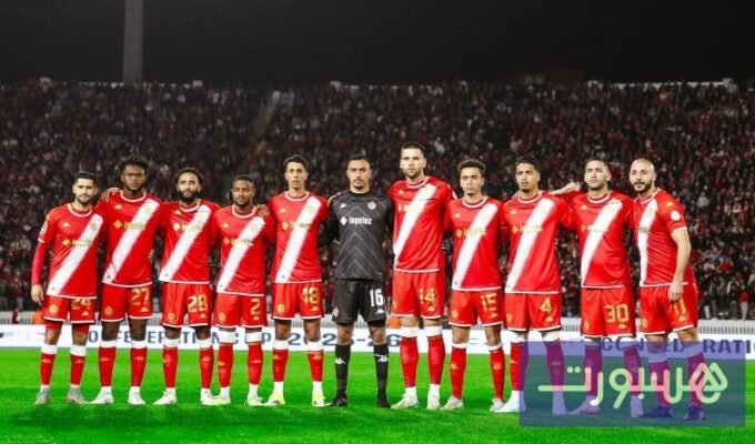 لاعبو الوداد يحتفلون بهدف الفوز على مانييما في كأس الكاف