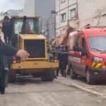 صورة لموقع انهيار المبنى السكني بحي العكاري بالرباط